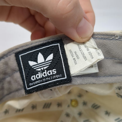 adidas Baseball Cap Beige One Size Trefoil Logo Slideback Cotton 6 Panel Hat