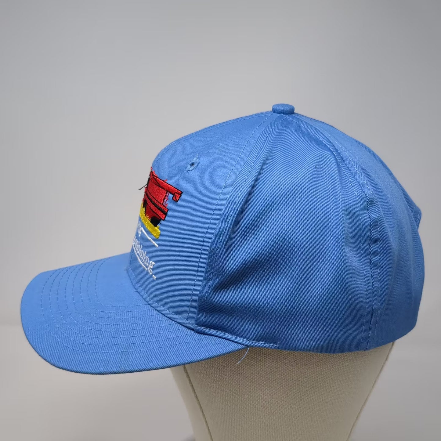 Mountain Marketing Friddle Custom Combining Blue Snapback Hat Harvester Vintage