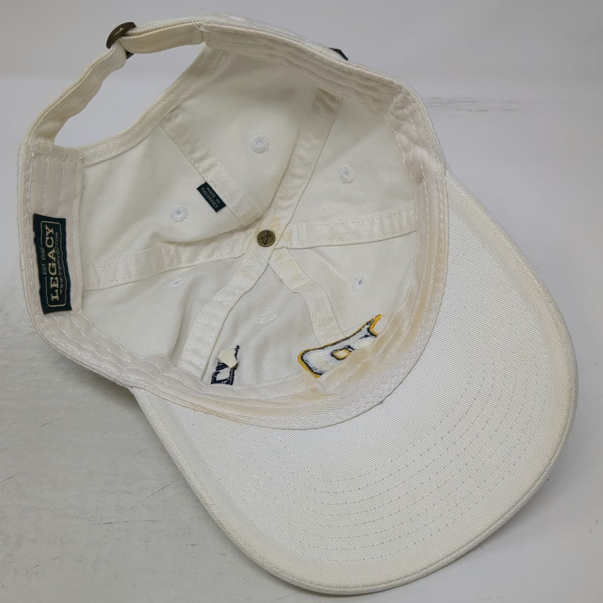 Legacy Baseball Cap White One Size Slideback Pace University P Logo Hat