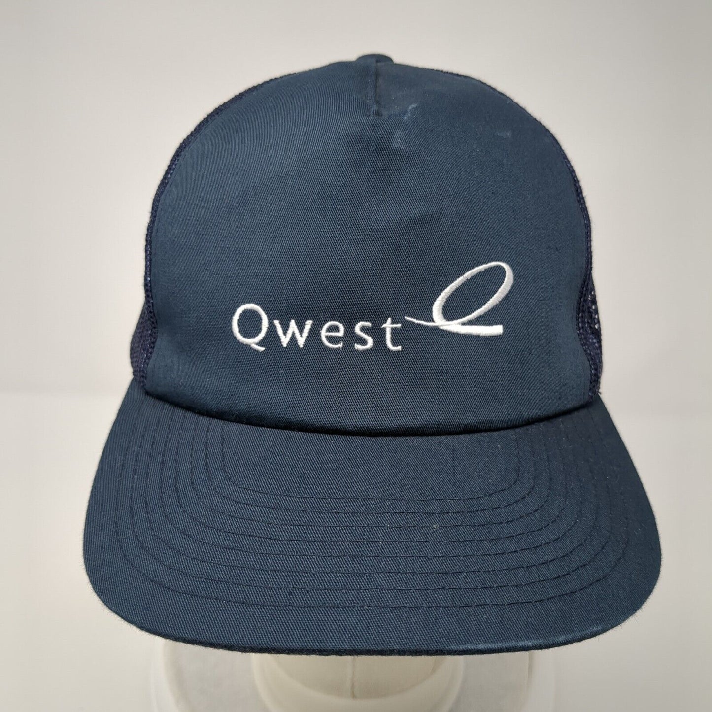 Qwest Snapback Mesh Back Trucker Hat Blue One Size Adjustable Cintas