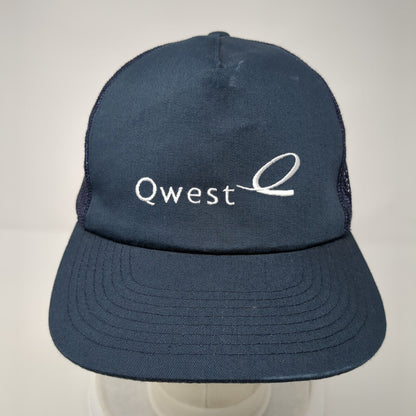 Qwest Snapback Mesh Back Trucker Hat Blue One Size Adjustable Cintas