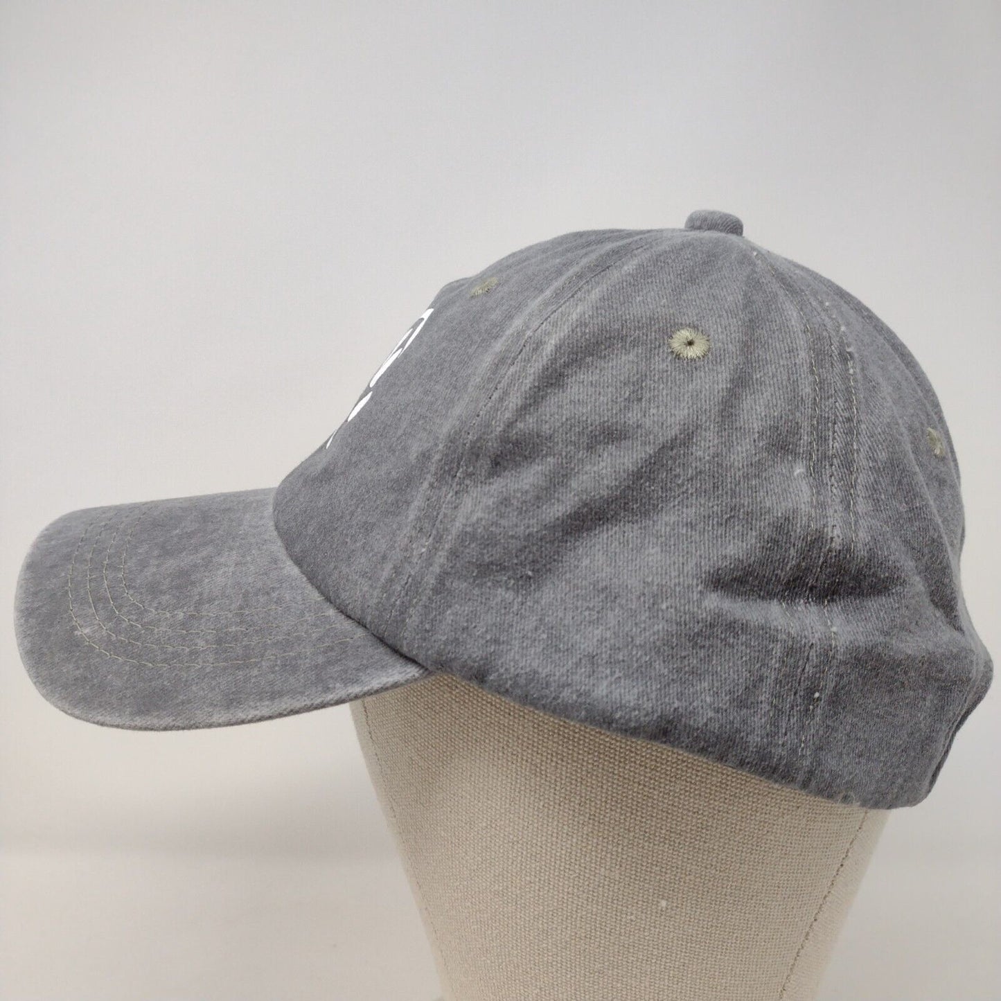 Dog Paw Print Heart Slideback Hat Gray OSFA Adjustable Solid 6 Panel