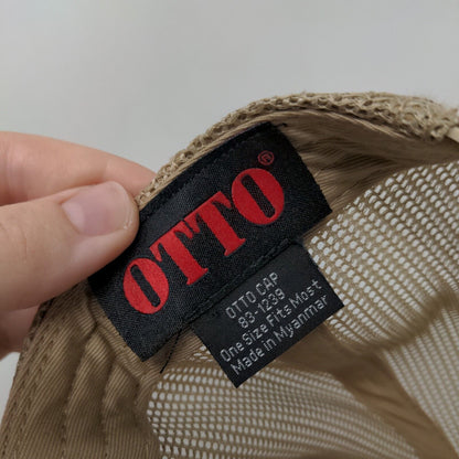 Africa Snapback Trucker Hat Tan OSFM Adjustable Embroidered Mesh Back Otto