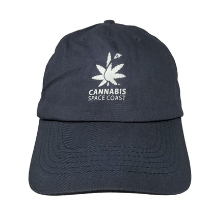 Cannabis Space Coast Strapback Hat Blue OSFA Adjustable Vented Holes 6 Panel