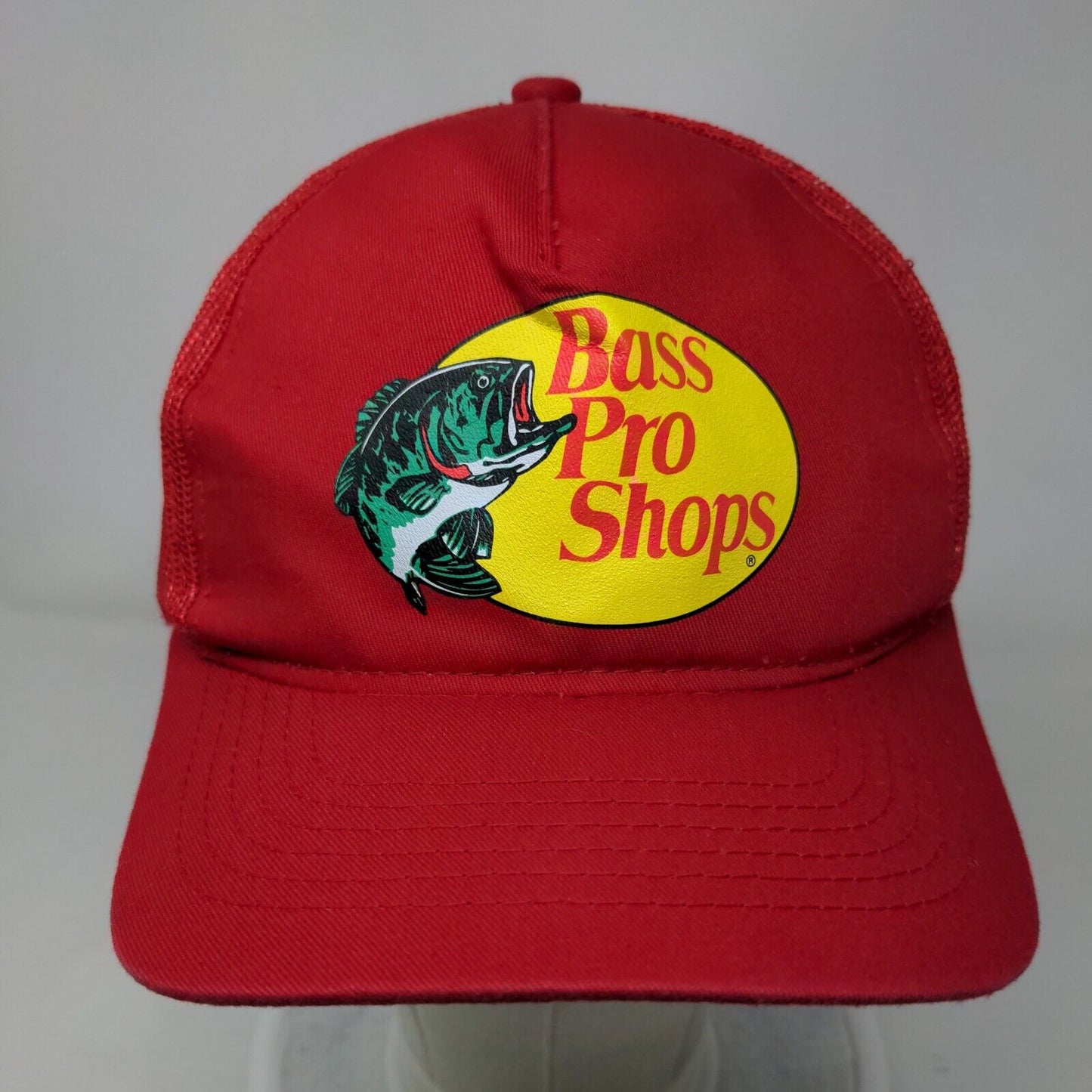 Bass Pro Shops Snapback Mesh Back Trucker Hat Red OSFM Adjustable