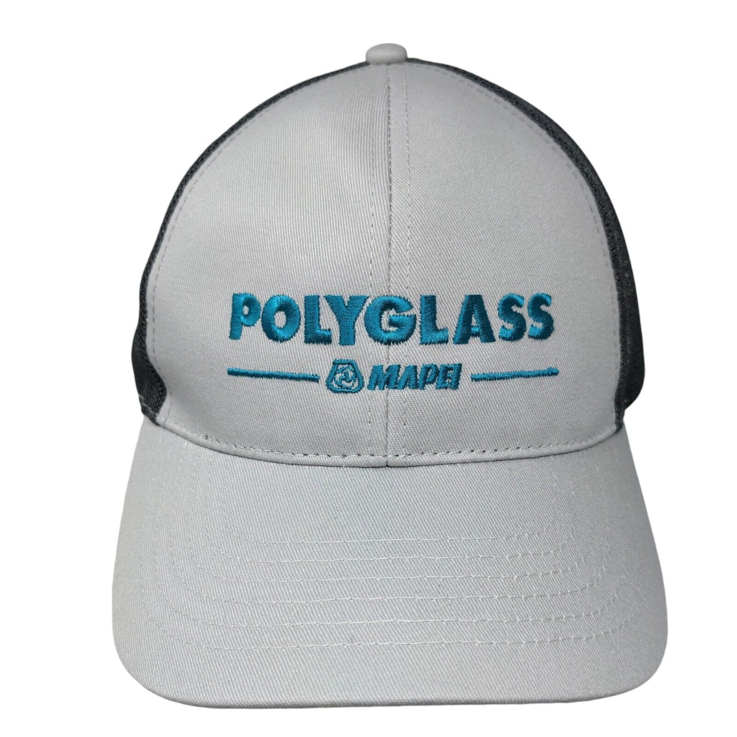 Polyglass Mapei Strapback Mesh Back Trucker Hat Gray One Size Continental