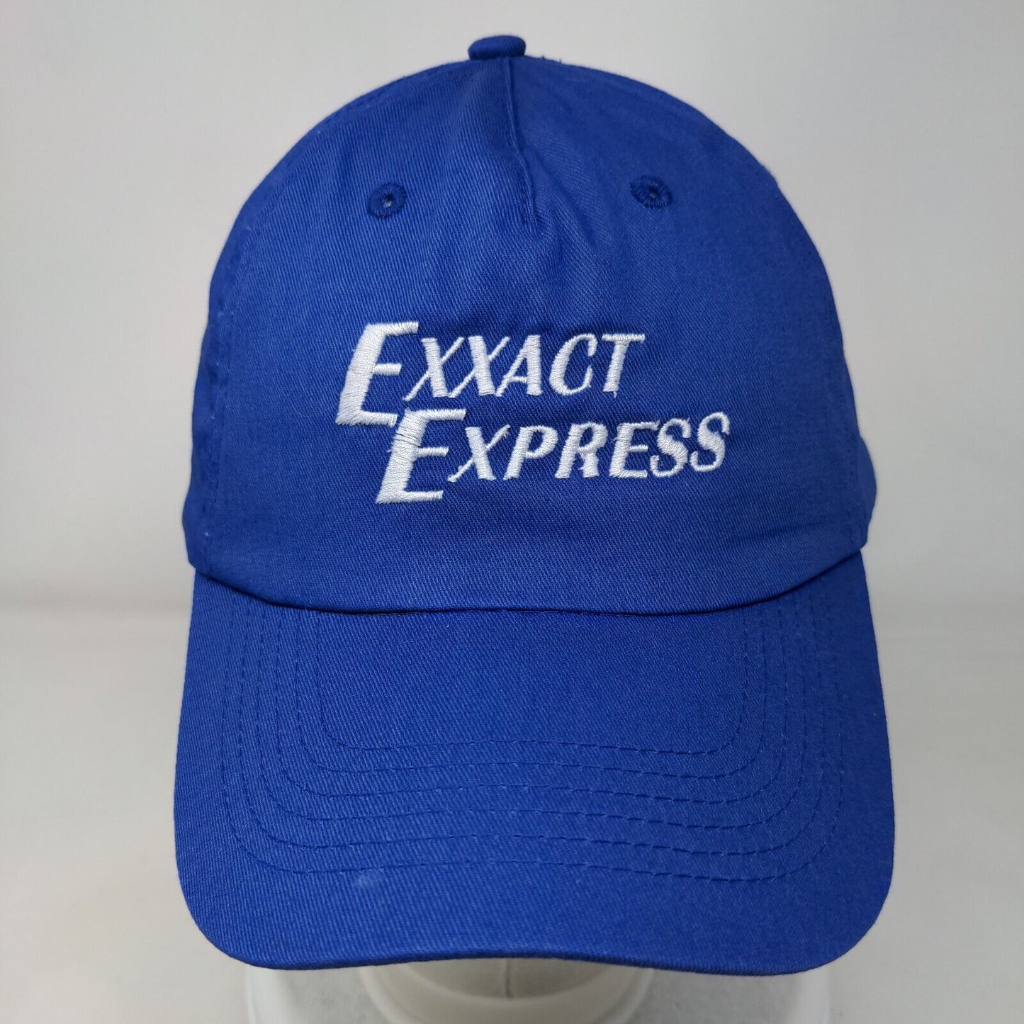 Exxact Express Strapback Hat Blue OSFM Adjustable Embroidered Hit Wear