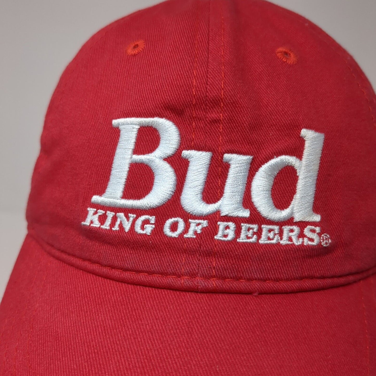 Bud King of Beers Snapback Hat Red One Size Adjustable Embroidered