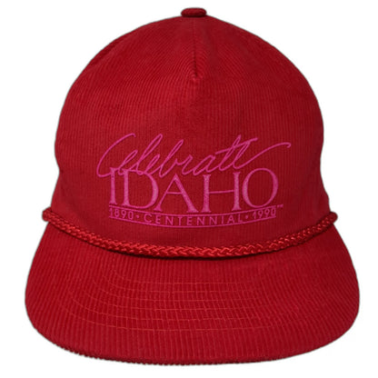 Ama Pro Trucker Red Hat One Size Rope Brim Corduroy Celebrate Idaho Centennial