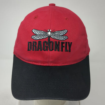 Dragon Fly Strapback Baseball Cap Red One Size Adjustable Embroidered 6 Panel