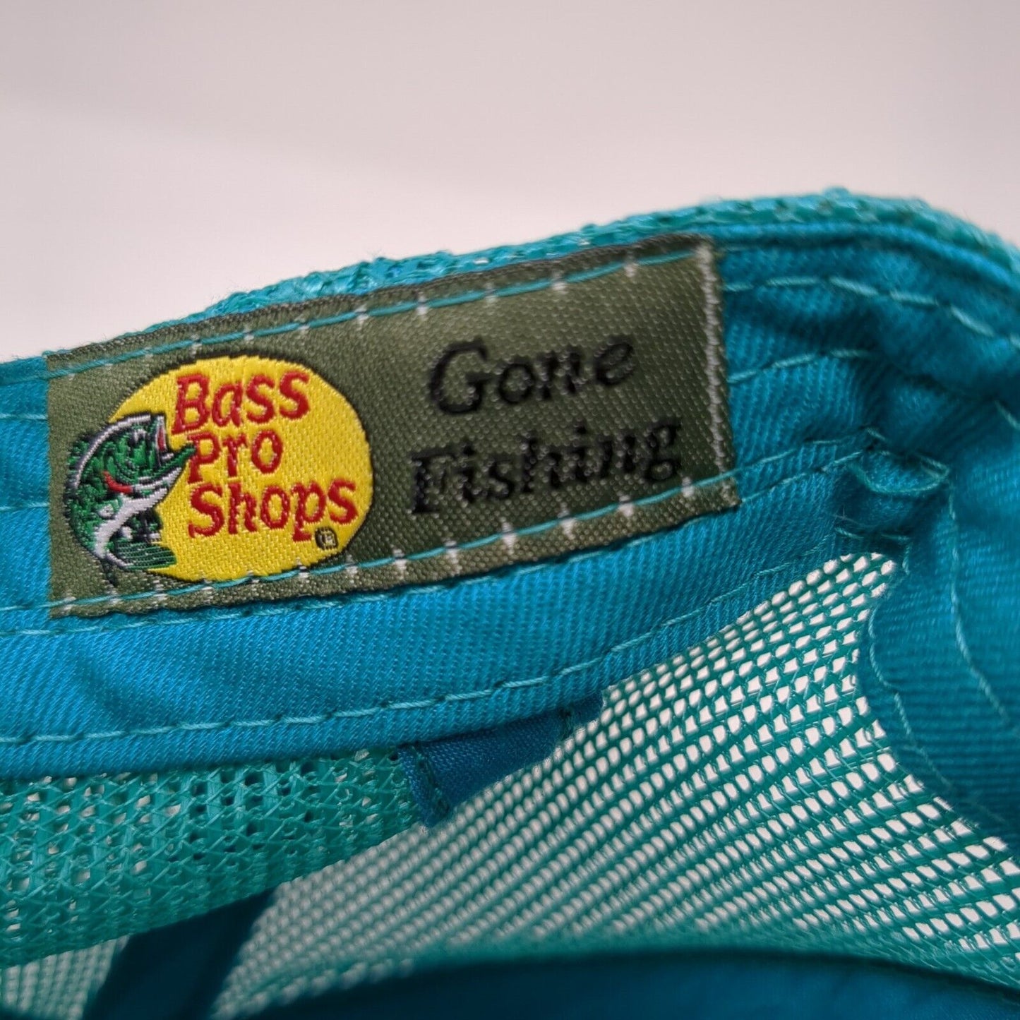 Bass Pro Shops Snapback Trucker Hat Blue OS Adjustable Mesh Back Gone Fishing