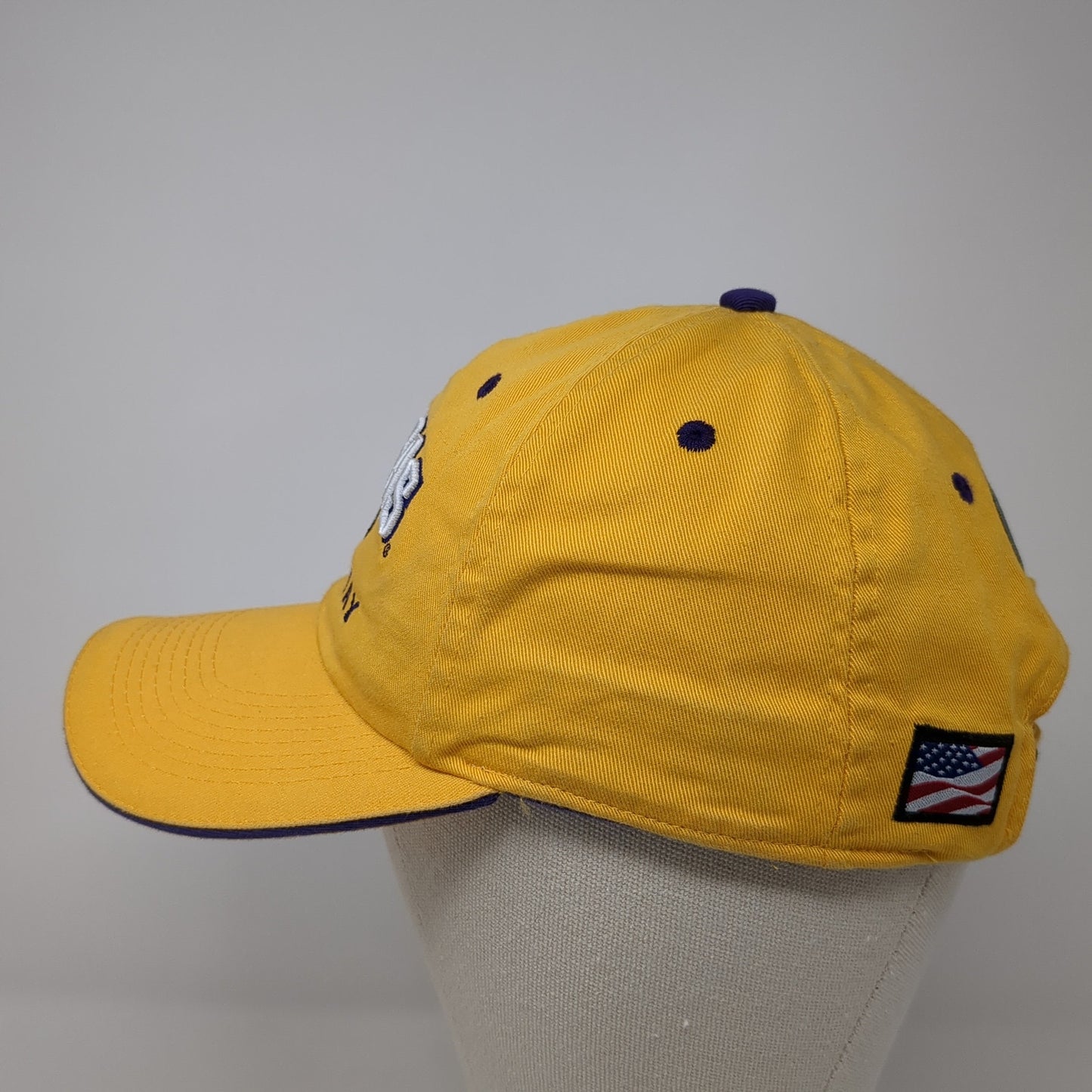 Kansas Speedway Est. 2001 Strapback Baseball Cap Yellow One Size Adjustable ISC