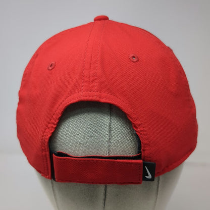 Nike Baseball Cap Red L Dri-FIT Strapback Embroidered Swoosh Logo Athletic Hat
