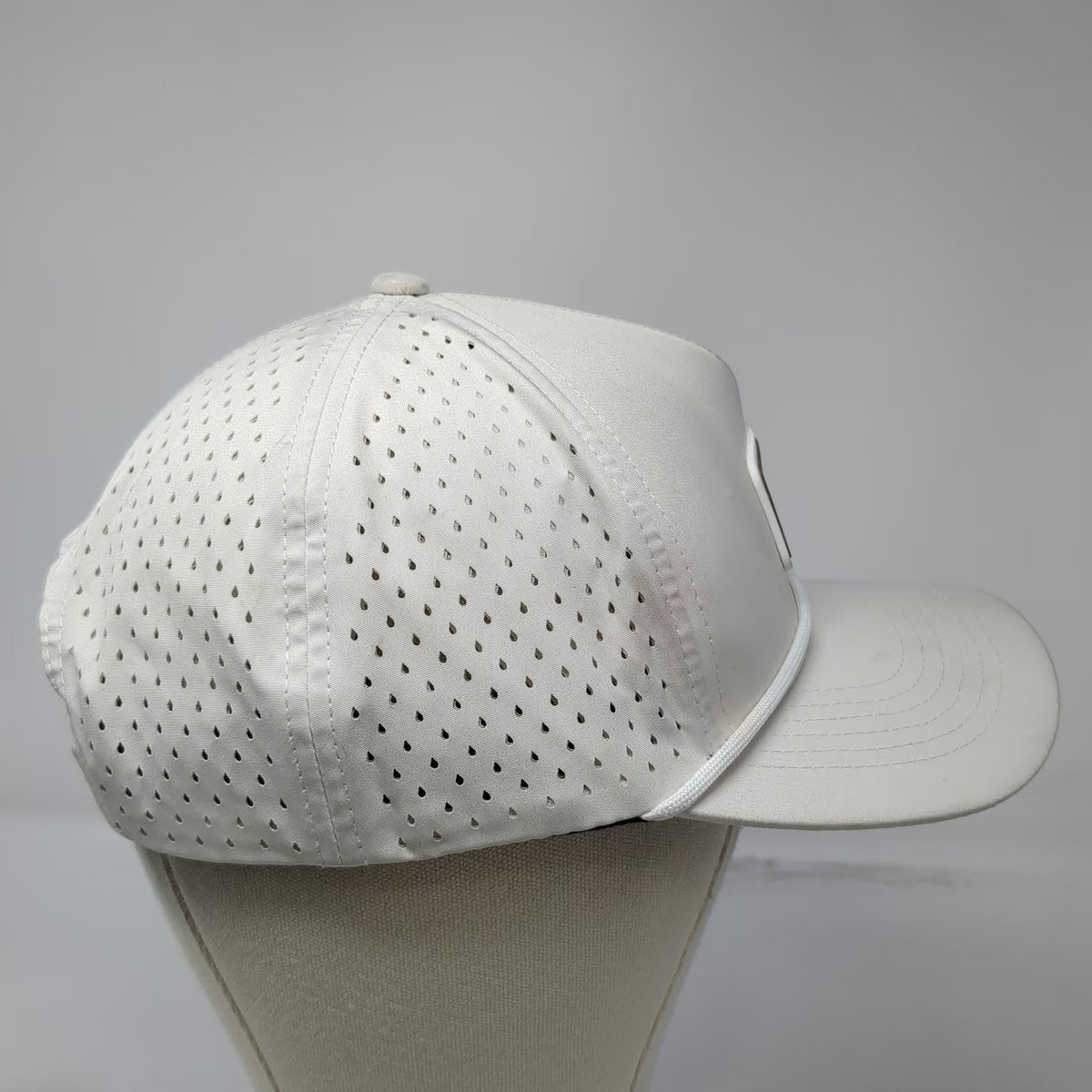 Namebrand Trucker Hat White One Size Simplot Logo Rope Brim Perforated Snapback