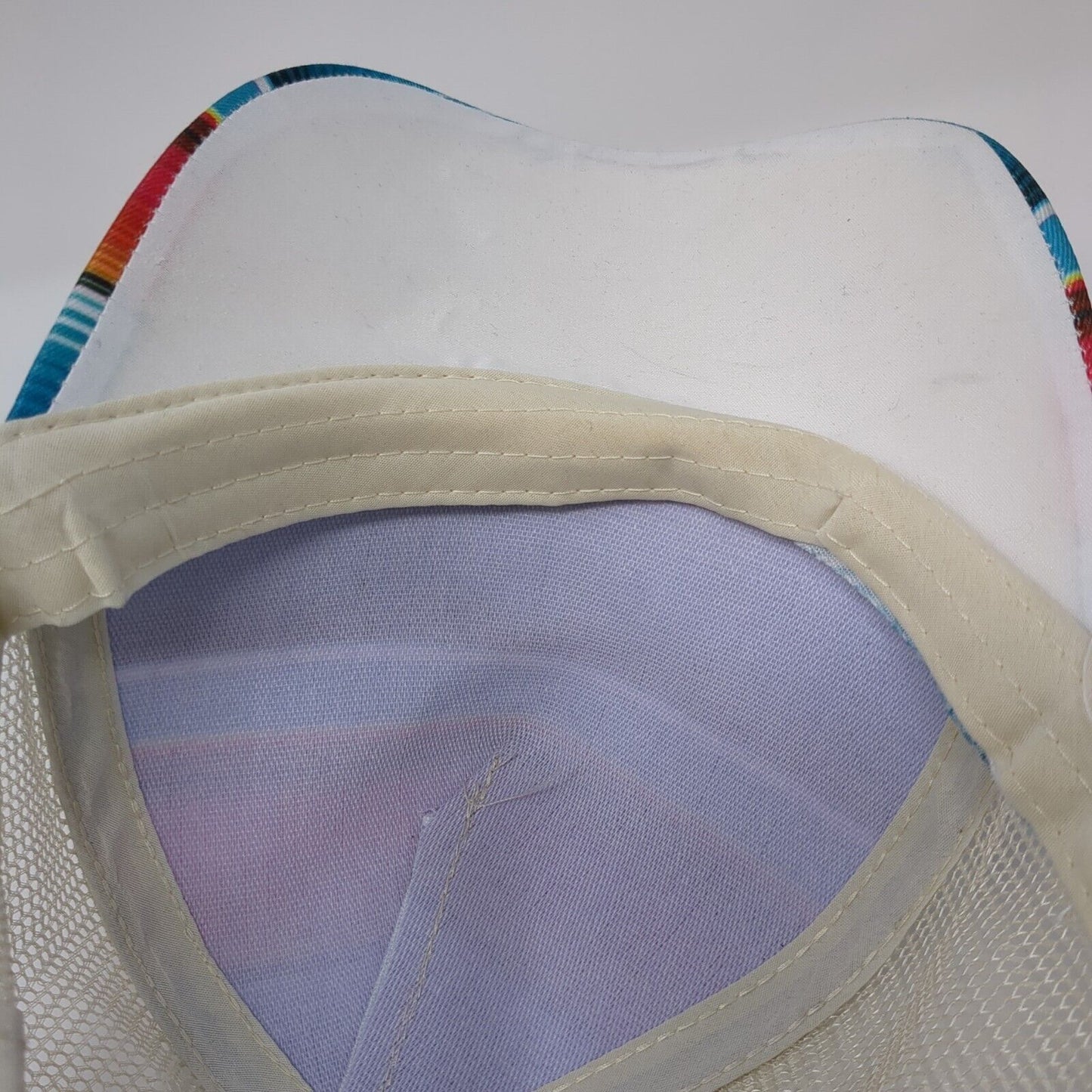 Unbranded Ponyback Strapback Hat Multicolor OS Adjustable Striped Mesh Back