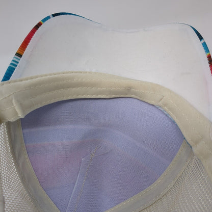 Unbranded Ponyback Strapback Hat Multicolor OS Adjustable Striped Mesh Back