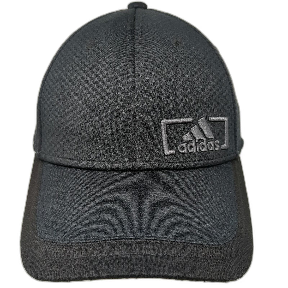 Adidas Baseball Cap Black M Fitted Mesh A-Flex Gray Stretch Fit Logo Hat