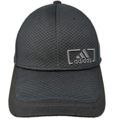 Adidas Baseball Cap Black M Fitted Mesh A-Flex Gray Stretch Fit Logo Hat
