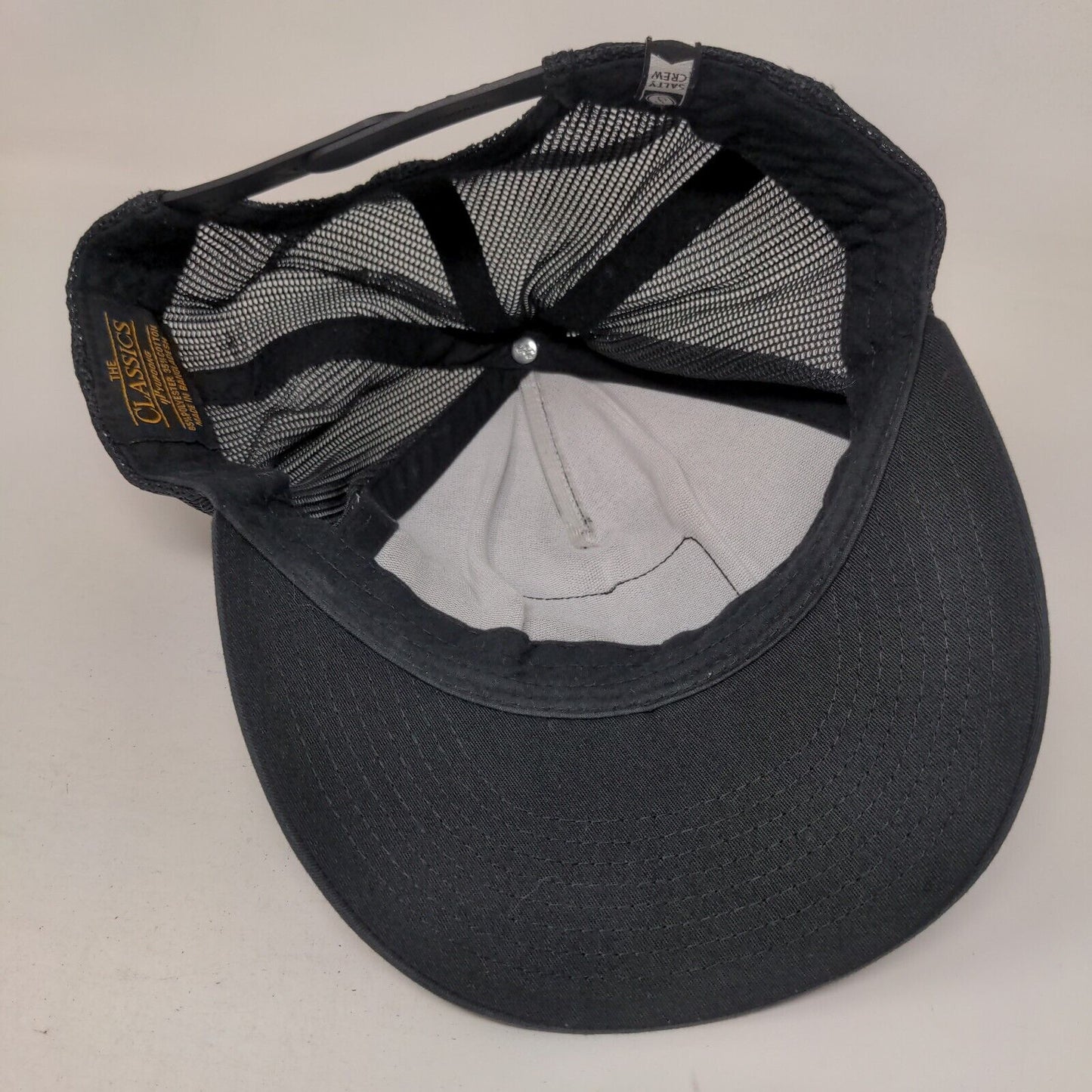 Find Refuge in The Sea Salty Crew Snapback Trucker Hat Black One Size Mesh Back