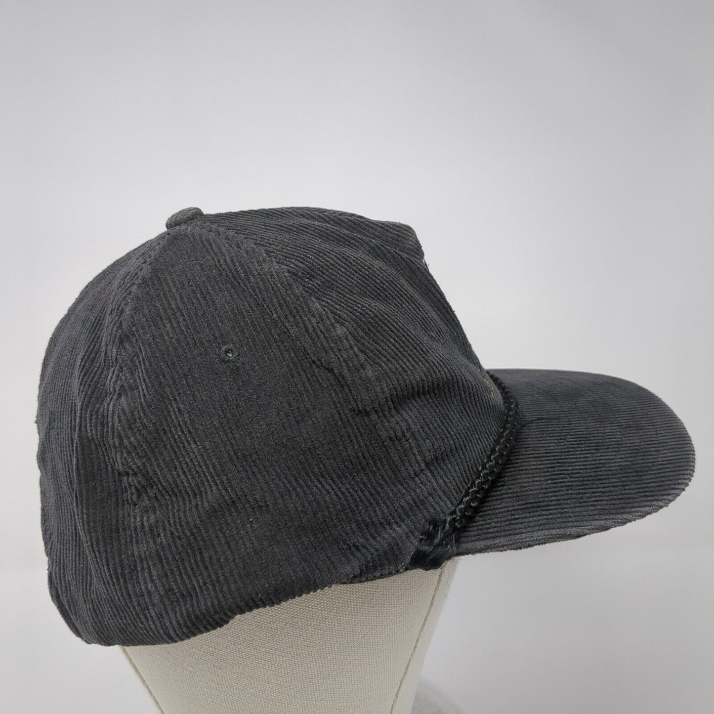 Alaska Snapback Rope Hat Black One Size Corduroy Solid Embroidered
