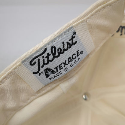 Titleist Baseball Cap White One Size Script Logo Navy Underbrim Hat Made in USA