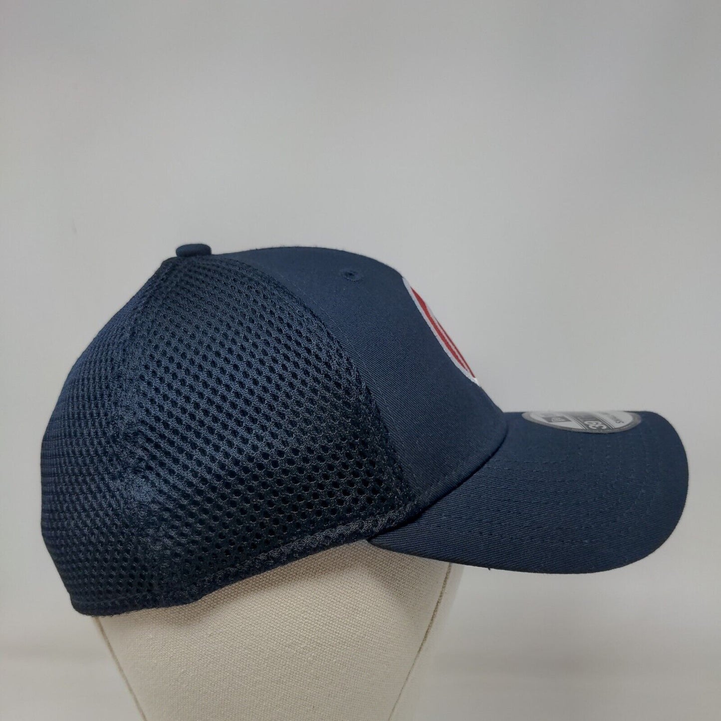 New Era Men's Fitted Hat Blue S-M Embroidered C Logo 39Thirty 100% Cotton