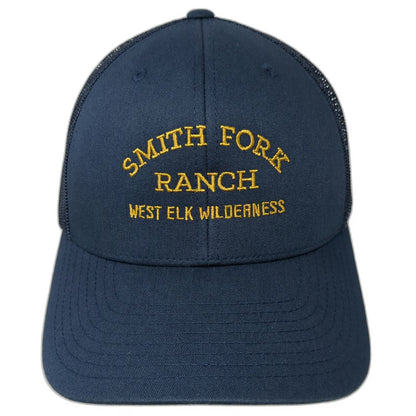Yupoong Trucker Hat Blue One Size Smith Fork Ranch West Elk Wilderness Snapback