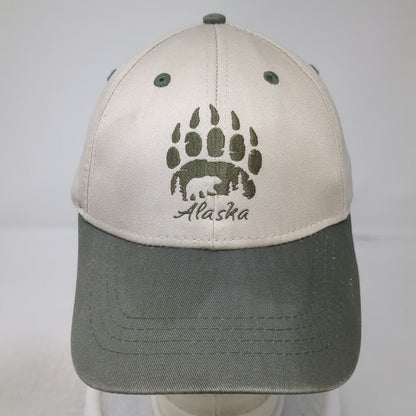 ACE USA Alaska Bear Paw Baseball Cap Hat Beige Green One Size Strapback Souvenir