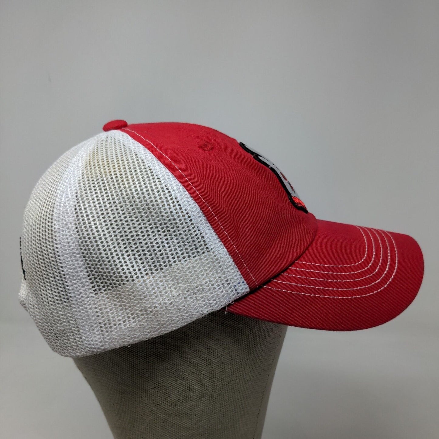 Checkered Flag Sports Men's Strapback Mesh Back Hat Red Hamburger Helper #33