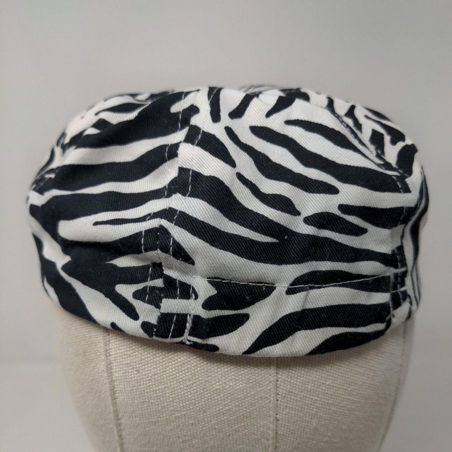 Healthtex Girl's Cadet Cap Hat White Black Size OS Blank Zebra Stripes