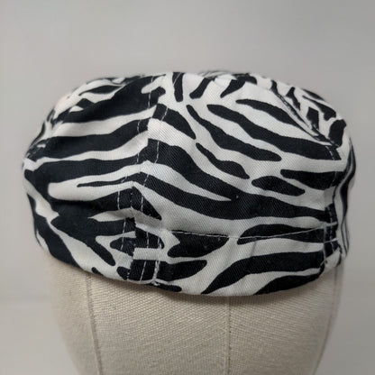 Healthtex Girl's Cadet Cap Hat White Black Size OS Blank Zebra Stripes