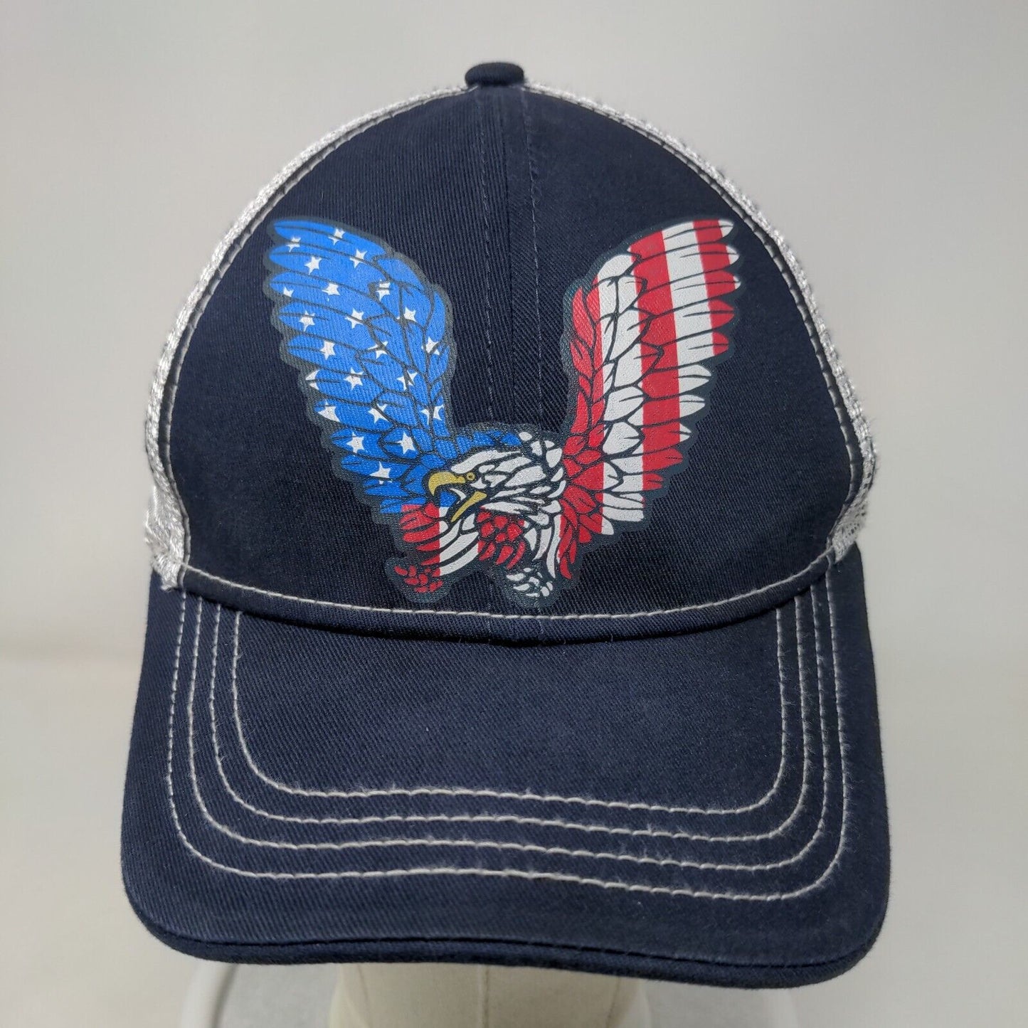 American Eagle Snapback Mesh Back Trucker Hat Blue OSFM Moonshine Spirit