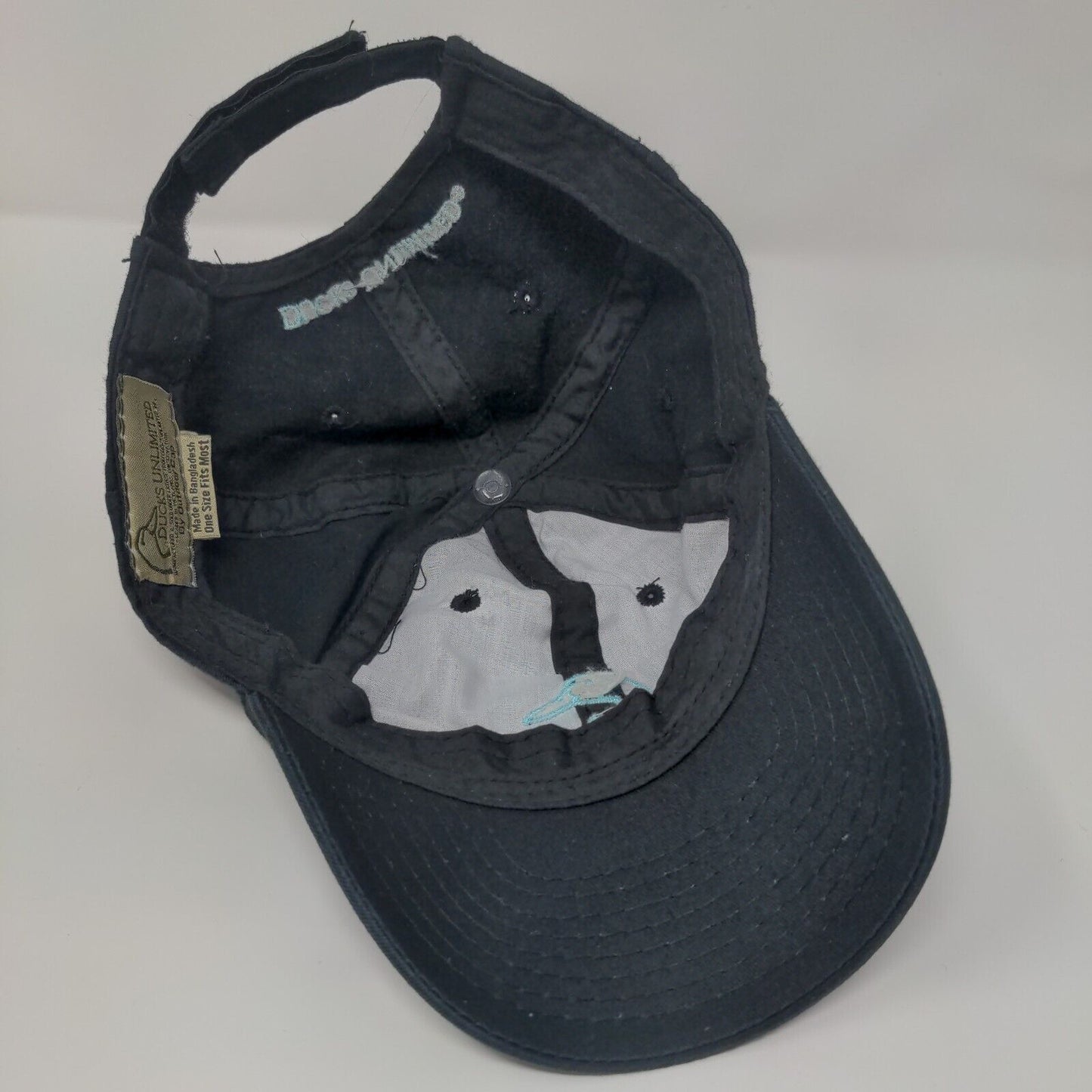 Ducks Unlimited Strapback Hat Black OSFM Adjustable Embroidered 6 Panel