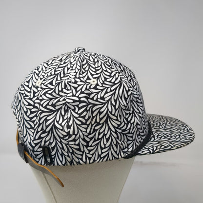 Imperial 5 Panel White Black Idaho Leather Patch Rope Cord One Size Hat