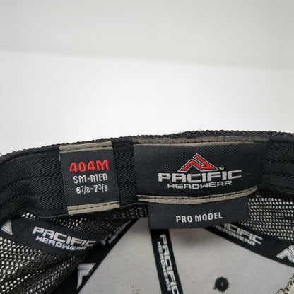 Pacific Headwear Fitted Mesh Back Trucker Hat Black 6 7/8-7 3/8 Feathers