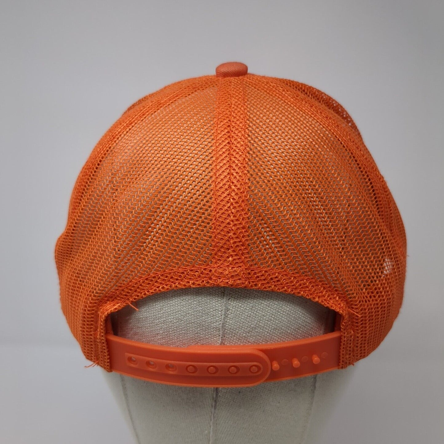 Bass Pro Shops Snapback Trucker Hat Orange OS Adjustable Mesh Back Gone Fishing