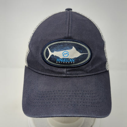 Magellan Outdoors Snapback Mesh Back Trucker Hat Blue One Size Fish