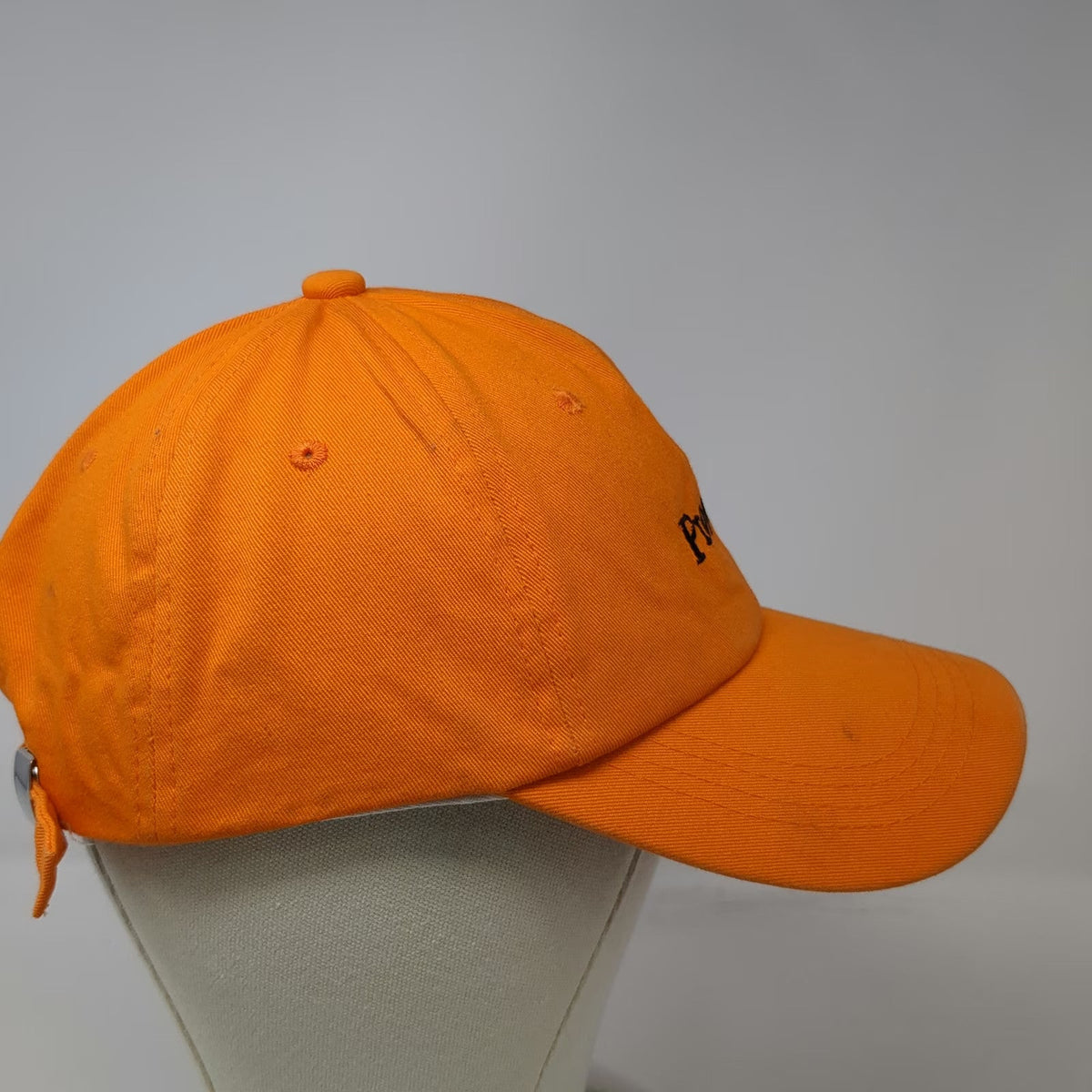 Orange Black Baseball Cap One Size Project 90s Embroidered Slideback Cotton Hat