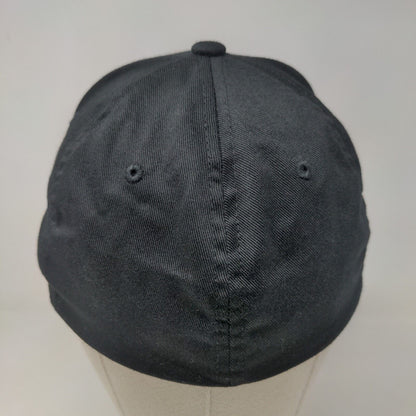 Flexfit Men's Fitted Hat Black Size S/M Embroidered Box Logo Polyester Cotton
