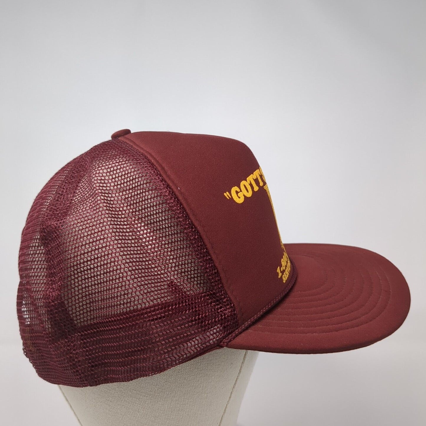 Gott's To Go Snapback Mesh Back Rope Trucker Hat Red One Size Nissin