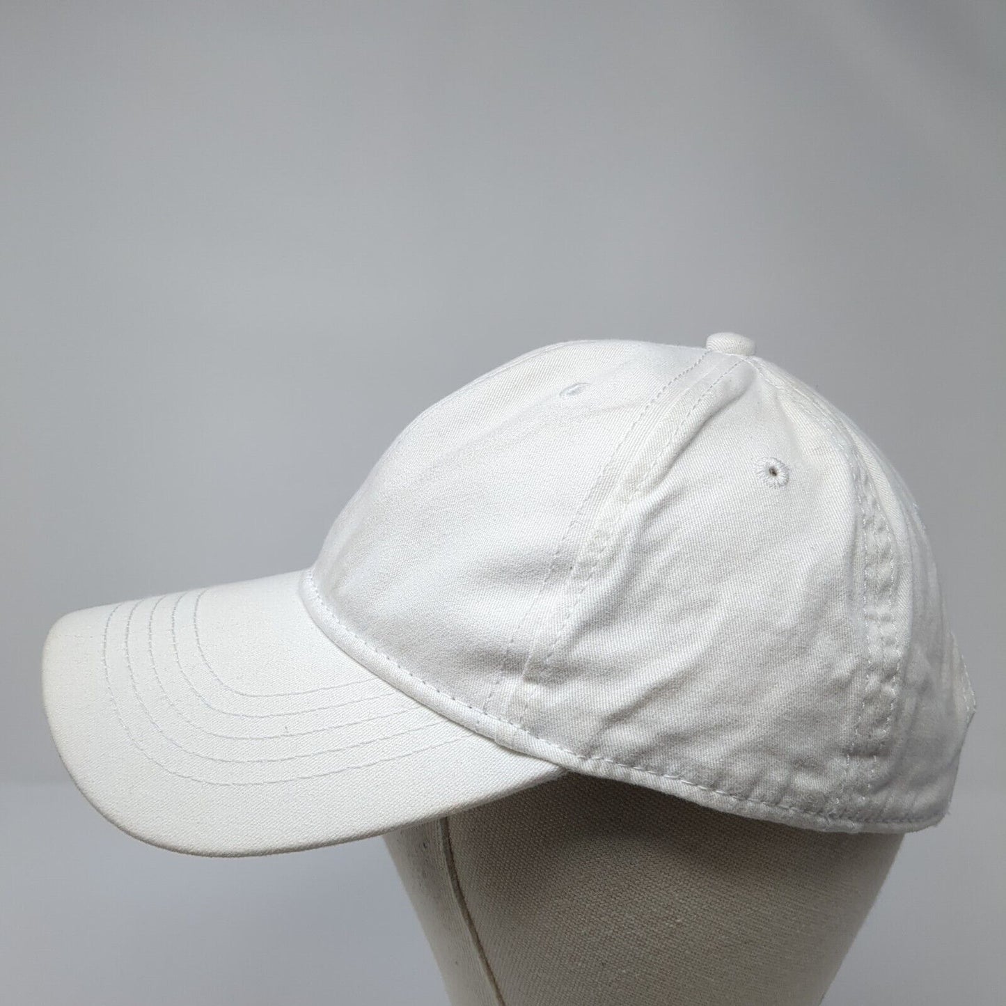 Unbranded Slideback Hat White One Size Adjustable Vented Holes 6 Panel Blank