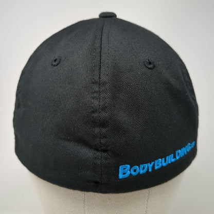 Flexfit Baseball Cap Black M Bodybuilding Logo Stretch Fit Training Workout Hat