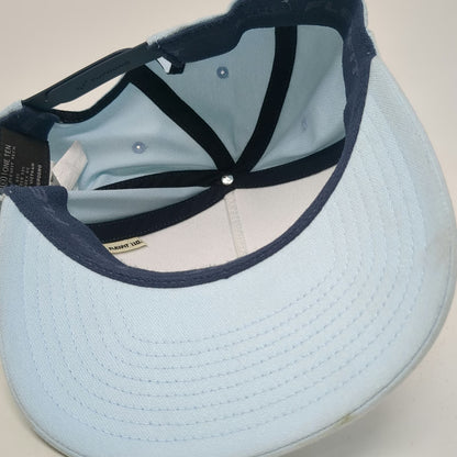 TravisMathew 5 Panel Blue One Size Snapback Hat Flexfit 110 Graphic Stripes