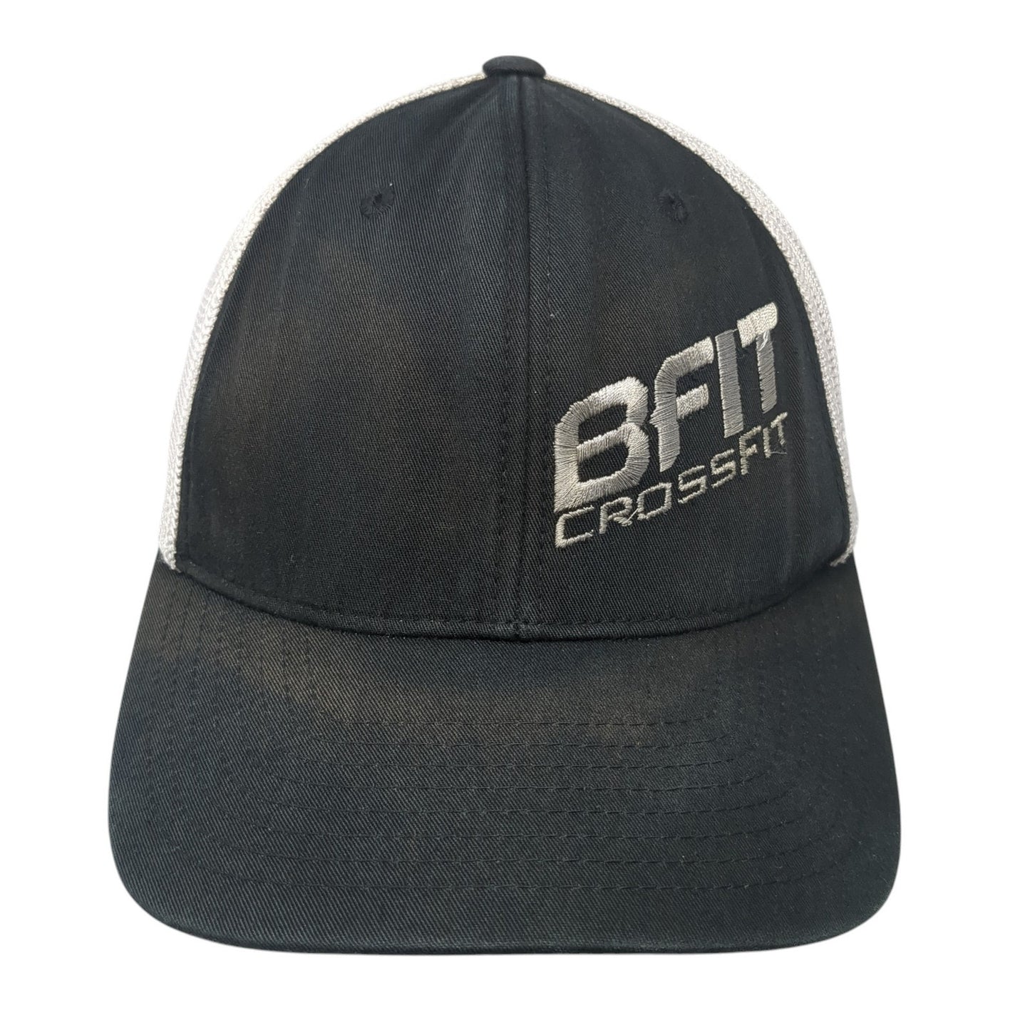 BFIT CrossFit Fitted Trucker Hat Black One Size Mesh Back Yupoong