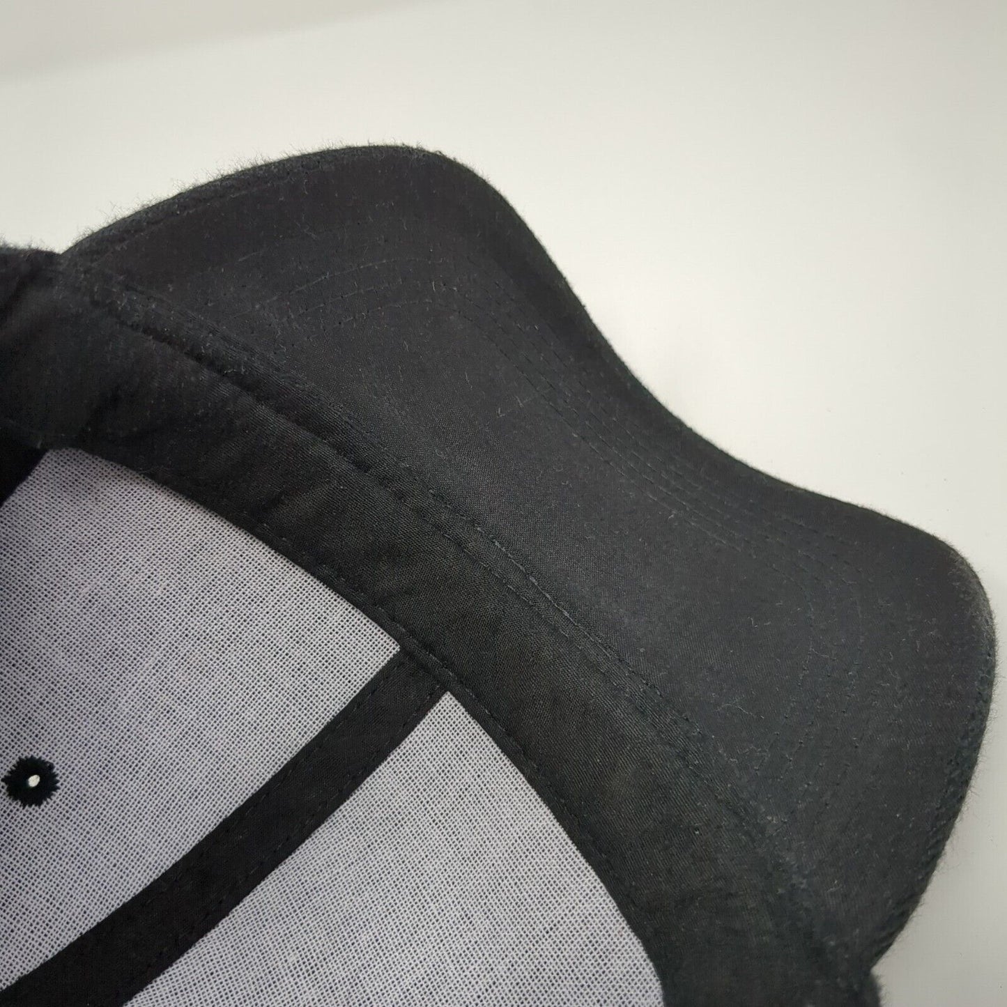 Unbranded Fitted Hat Black 7 1/4 Solid Vent Holes Outdoor Blank 6 Panel