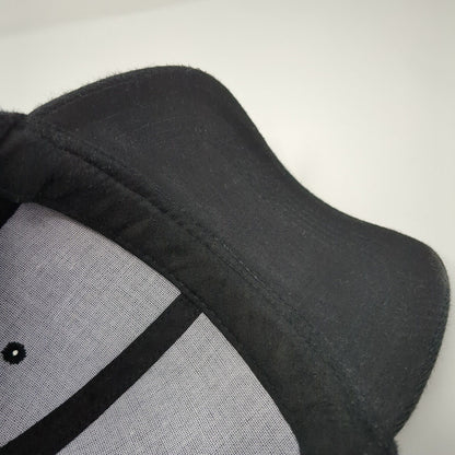 Unbranded Fitted Hat Black 7 1/4 Solid Vent Holes Outdoor Blank 6 Panel