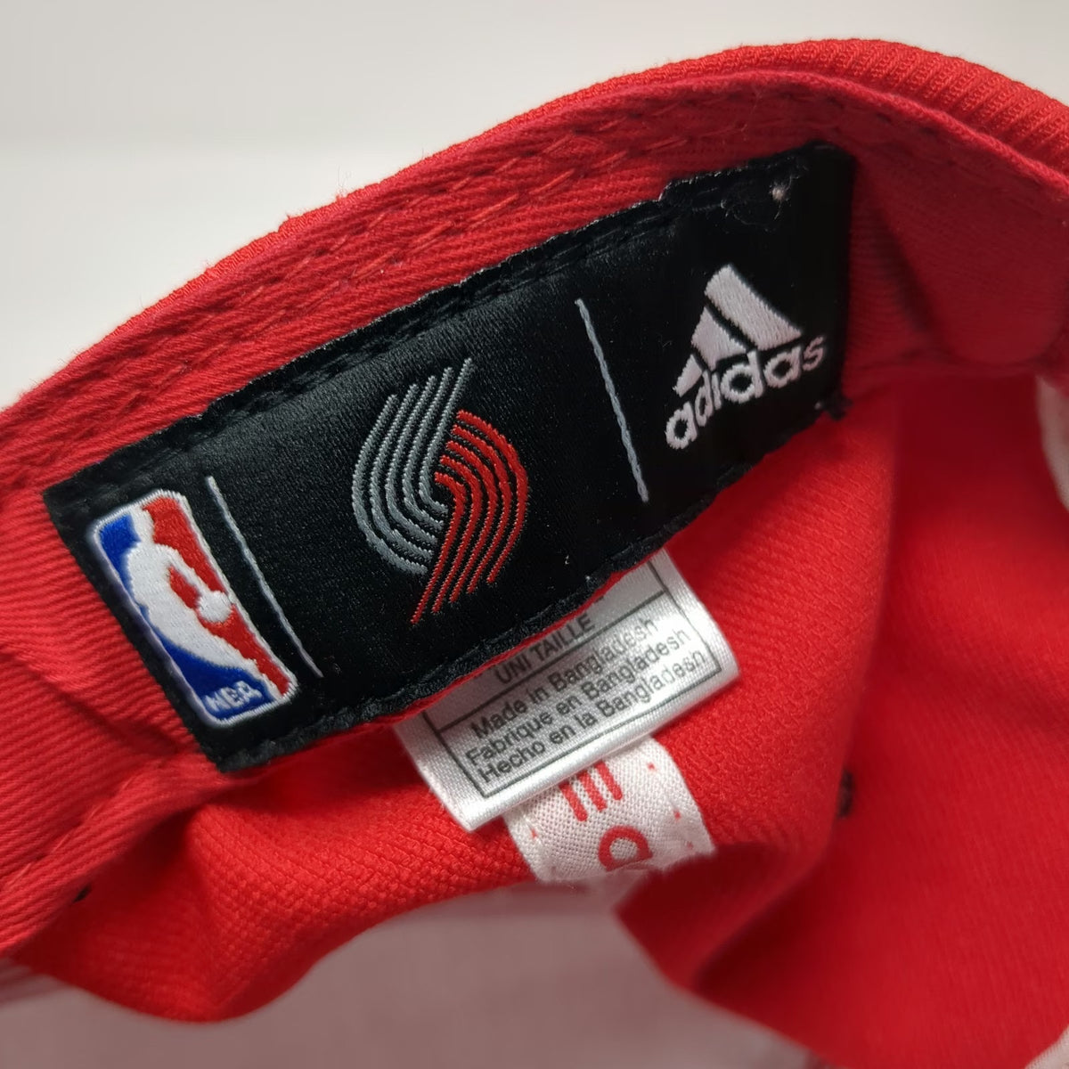 Portland Trail Blazers NBA Adidas Snapback Hat White Red Black One Size Pinwheel