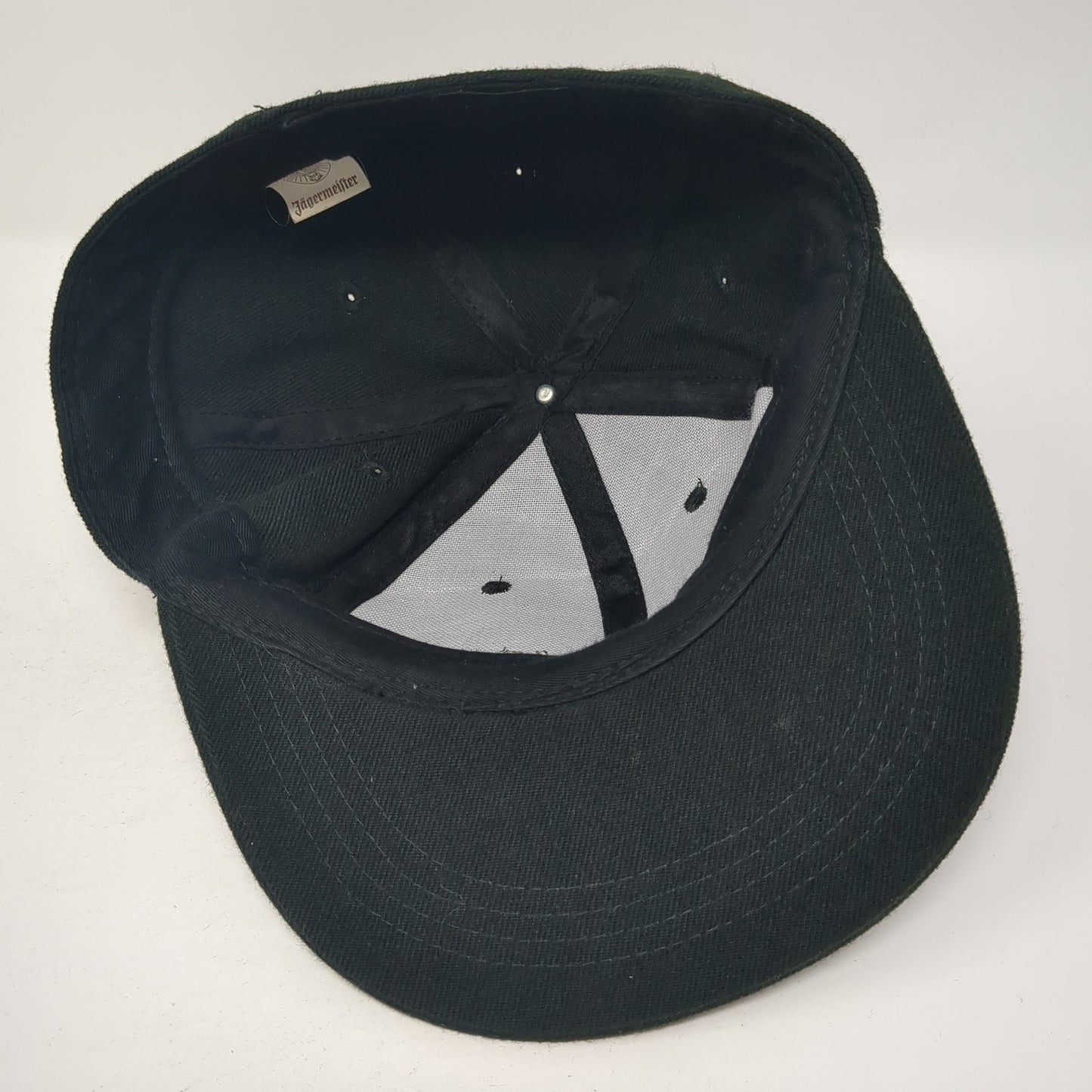 Jägermeister Fitted Hat Black Medium Embroidered Logo Solid 6 Panel