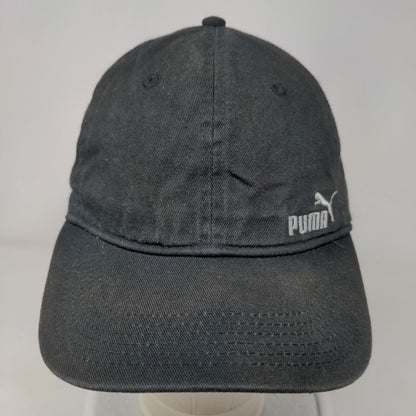 PUMA Slideback Hat Black One Size Embroidered Logo Adjustable 6 Panel