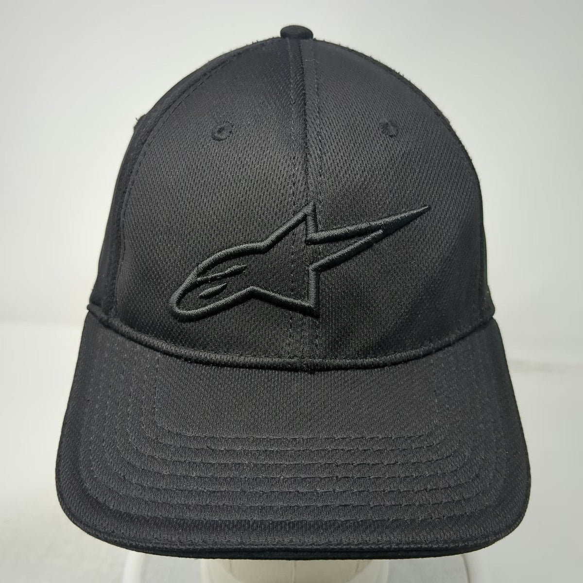 Alpinestars Baseball Cap Black XL Fitted Tonal Logo Stretch Fit Motorsports Hat